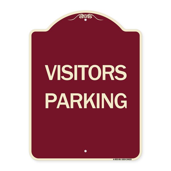 Parking Lot Visitors Parking Heavy-Gauge Aluminum Architectural Sign, 24" x 18", BU-1824-24622